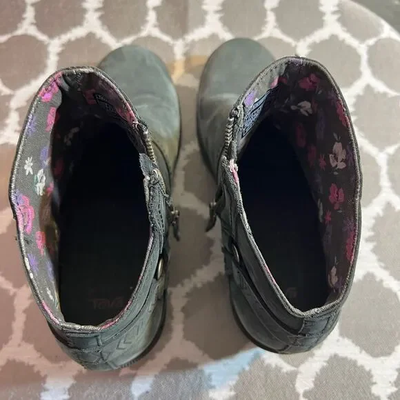 Teva Gray Ankle Booties with Side Zipper - Picture 6 of 9